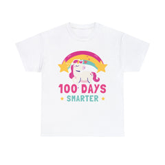 Smarter 100th Day of School Unicorn Rainbow T-Shirt