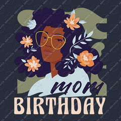 Dentist Wish You Happy Birthday Mom With Flowers And Glasses Crewneck Sweatshirt