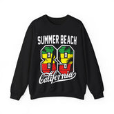 California Beach San Diego Surfing Camping Fans Crewneck Sweatshirt