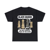 Womens Black Queen Most Powerful Chess African T-Shirt