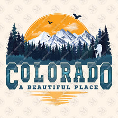 Colorado A Beautiful Place Retro Vintage Mountains Nature Hiking Hoodie
