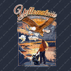 Yellowstone National Park Vibrant Sunset Over a Tranquil Lake T-Shirt
