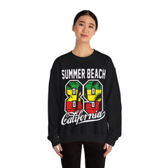 California Beach San Diego Surfing Camping Fans Crewneck Sweatshirt