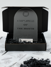 Frosted Acrylic Arch sign with wood stand Celebrating Excellence in Customized Employee Recognition
