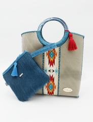 Wyoming-Inspired Handmade Leather Tote with Detachable Pouch