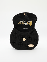 Artistry in Every Stitch: Black and Gold Deer Head Handbag Collection