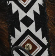 Midnight Mesa: Handcrafted Western Tassel Handbag Set with Black and Brown Aztec Flair