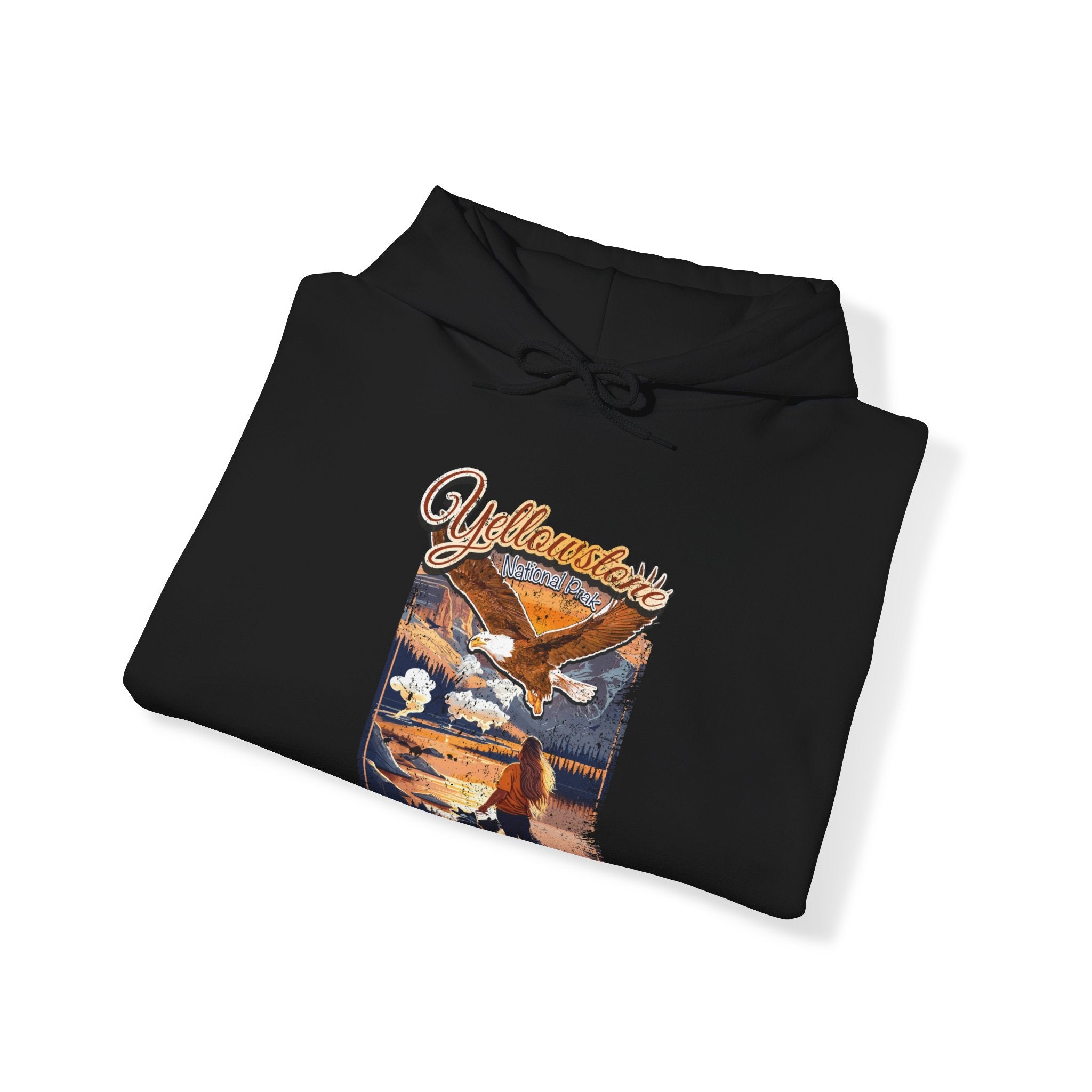 Yellowstone National Park Vibrant Sunset Over A Tranquil Lake Hoodie