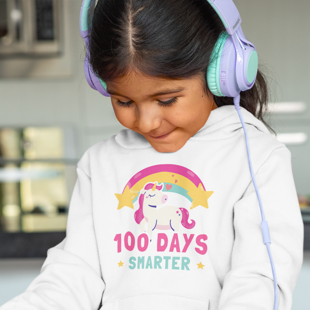 Smarter 100th Day Of School Unicorn Rainbow Hoodie