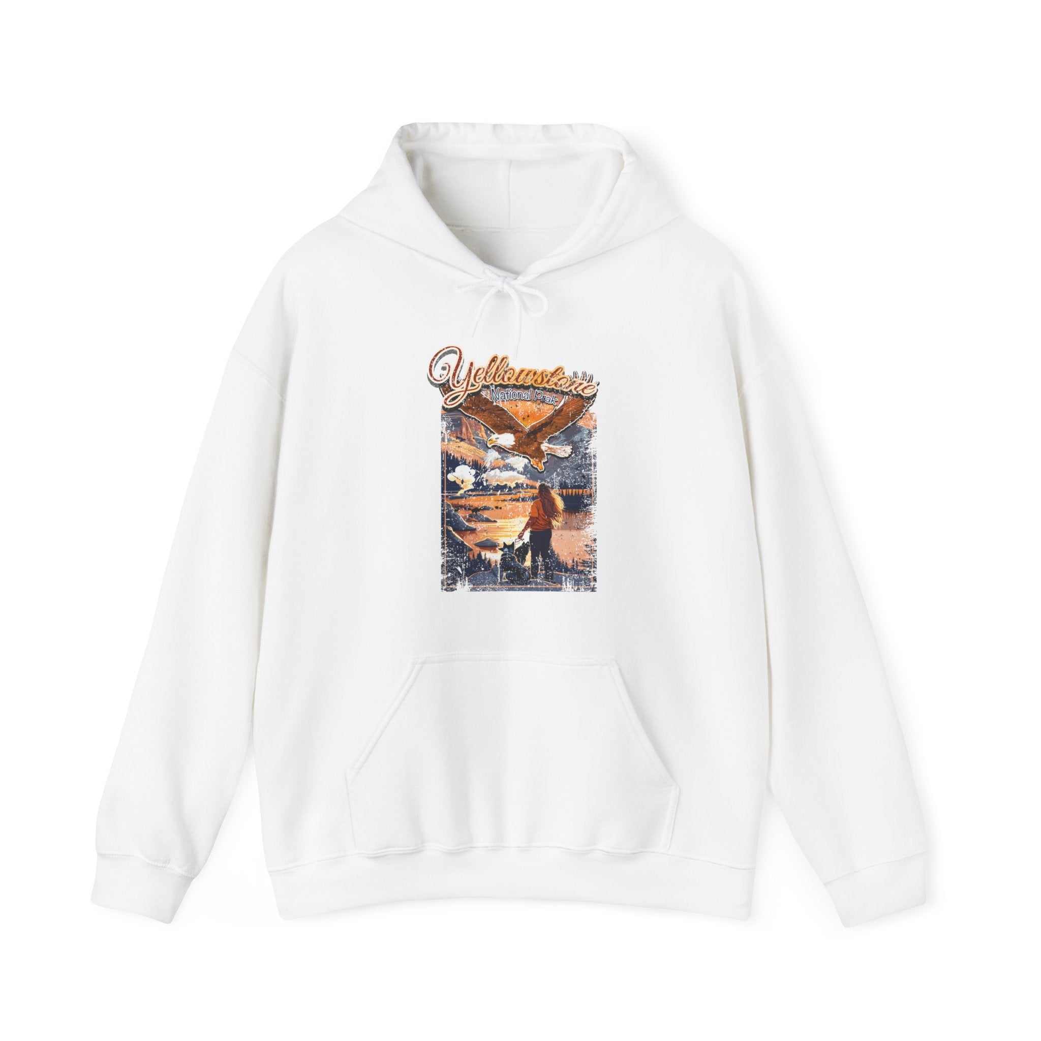 Yellowstone National Park Vibrant Sunset Over A Tranquil Lake Hoodie