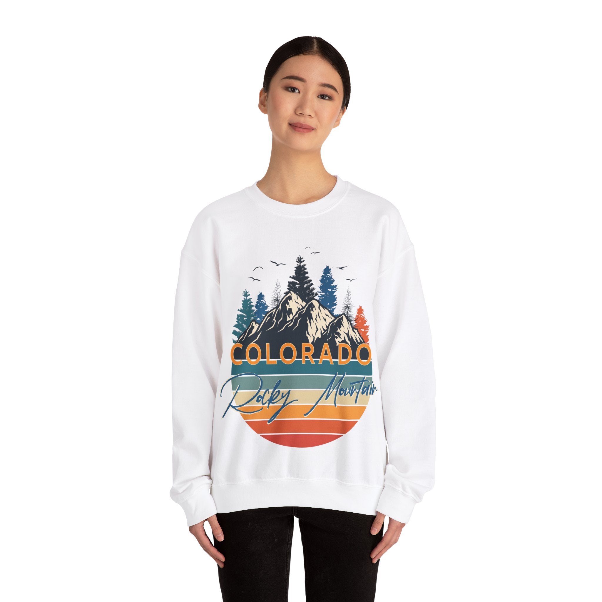 Colorado Retro Vintage Mountains Nature Hiking Crewneck Sweatshirt