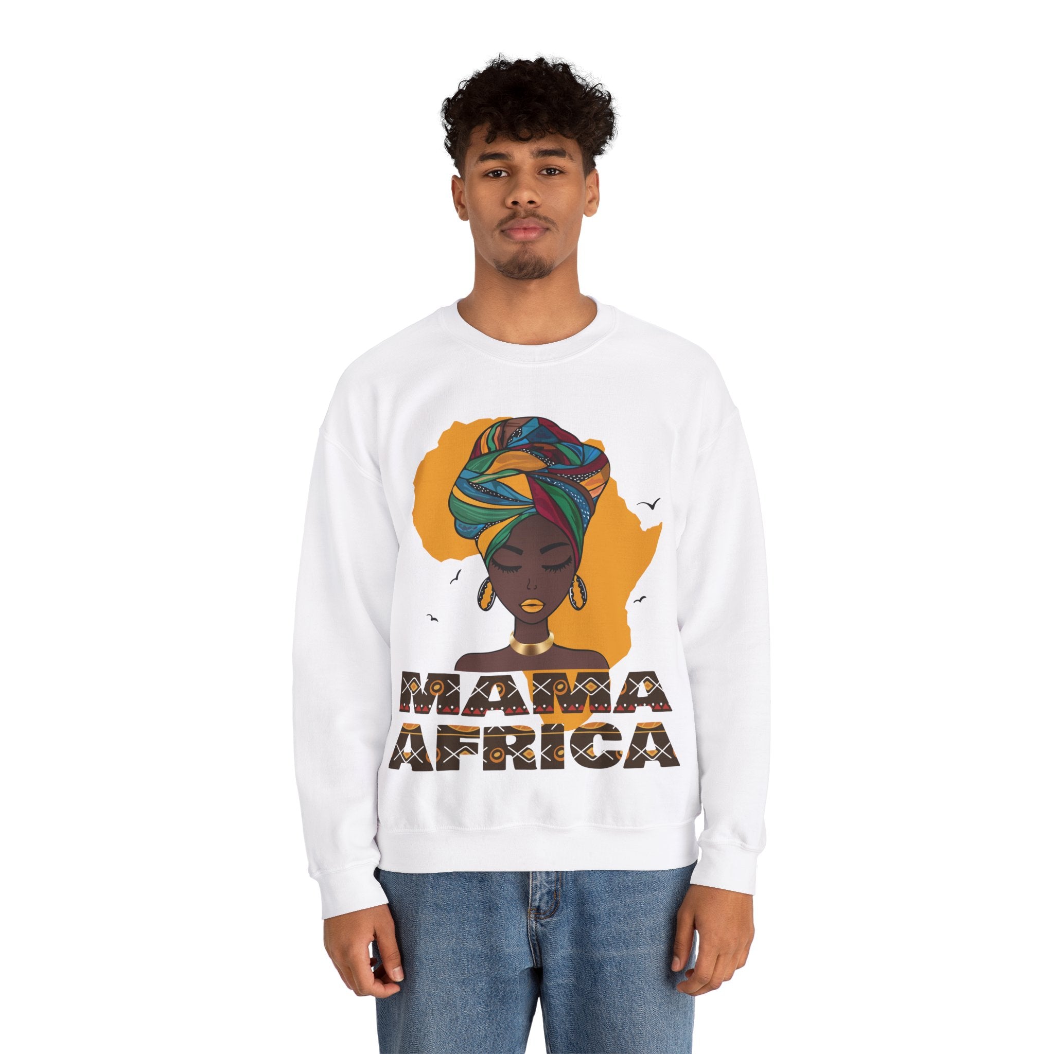 Mama Africa Map & Face Funny Top Crewneck Sweatshirt