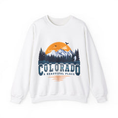 Colorado A Beautiful Place Retro Vintage Mountains Nature Hiking Crewneck Sweatshirt