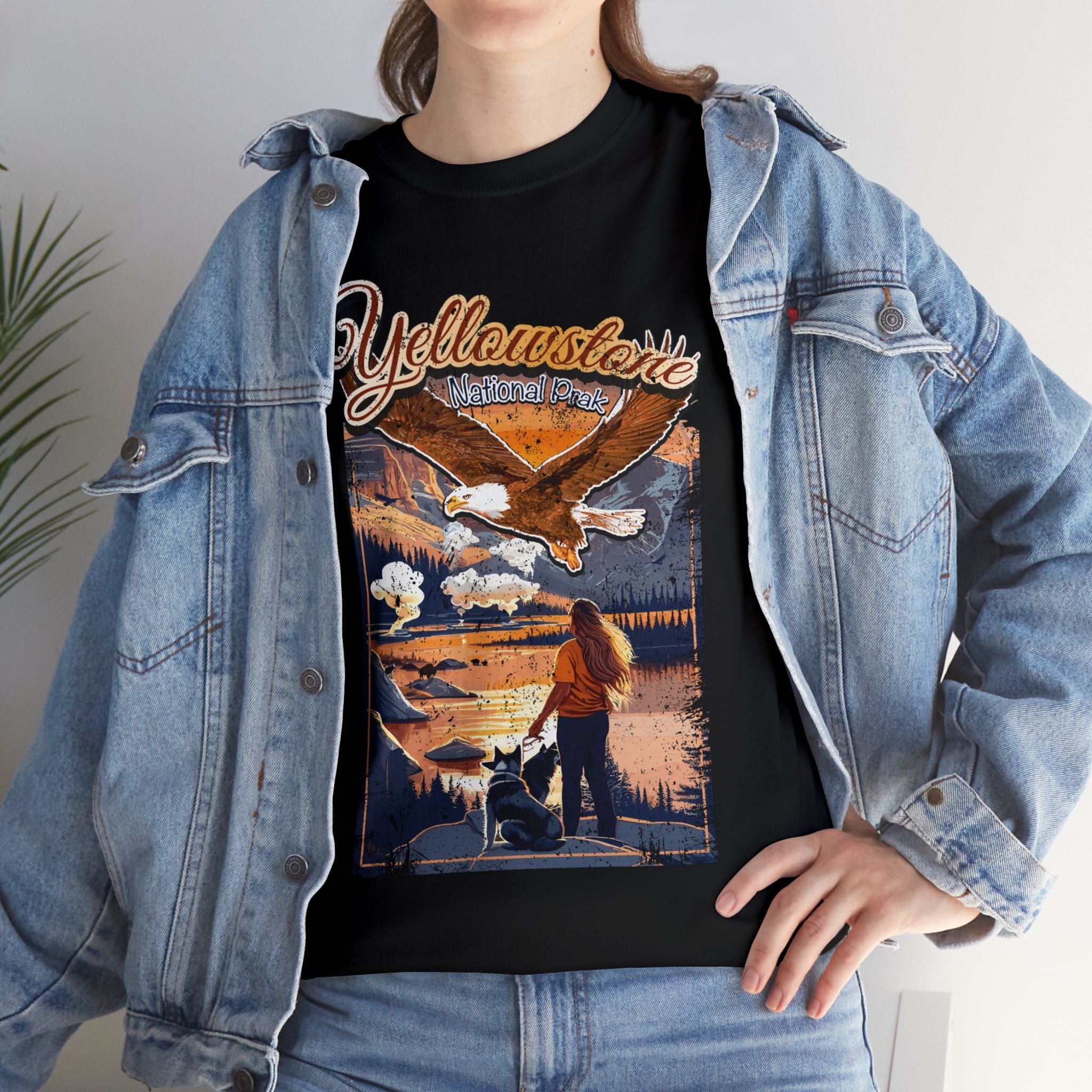 Yellowstone National Park Vibrant Sunset Over a Tranquil Lake T-Shirt