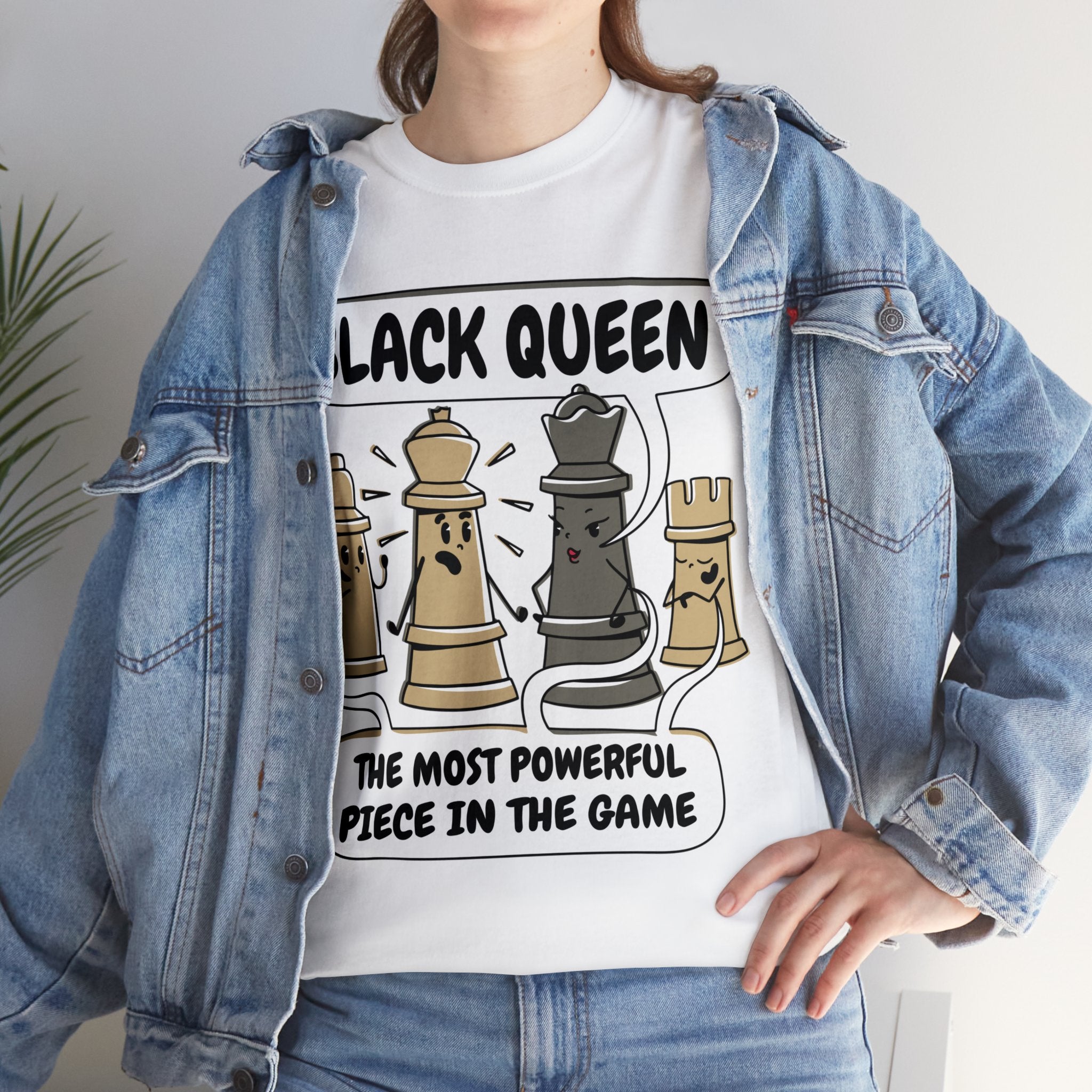 Womens Black Queen Most Powerful Chess African T-Shirt