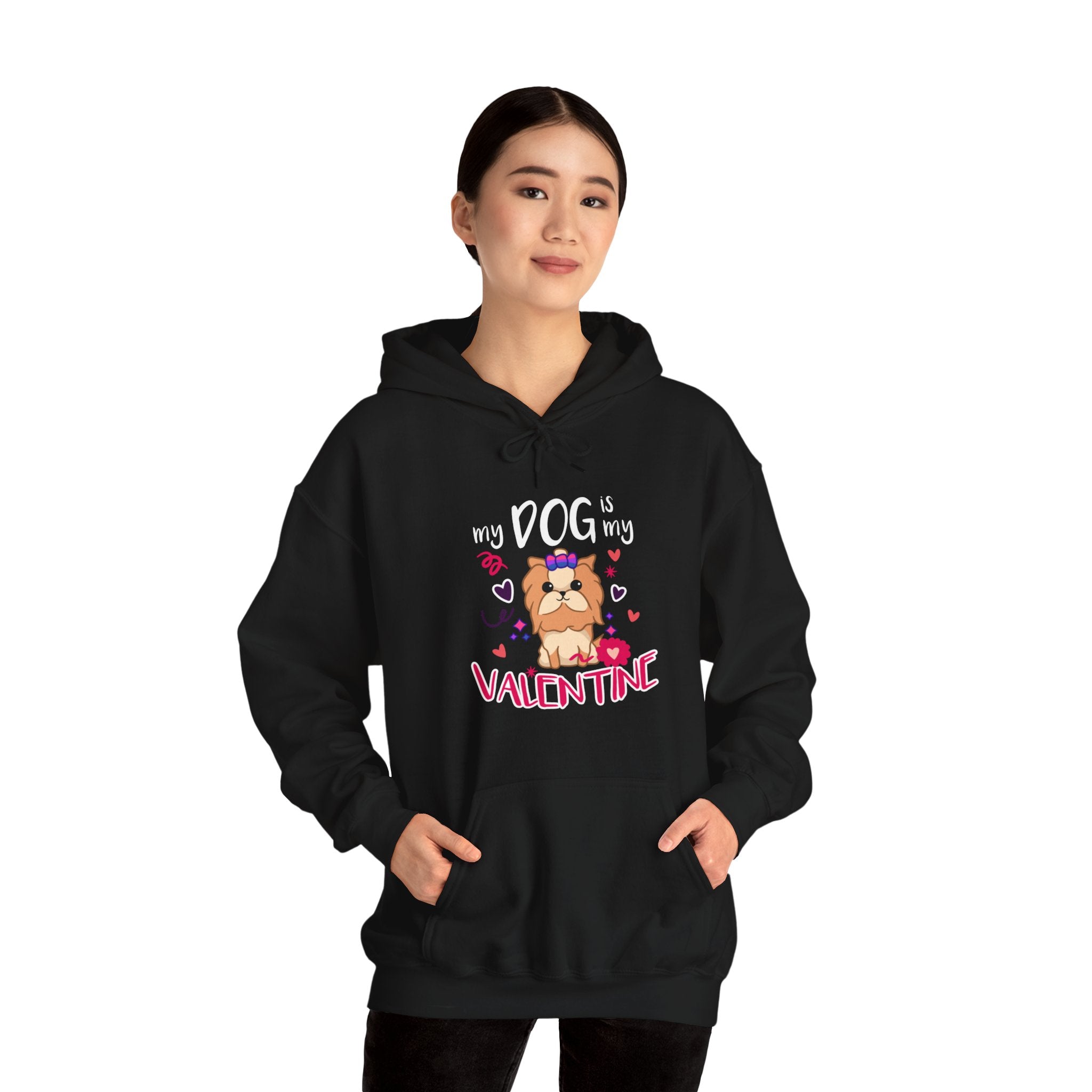 My Dog Is My Valentine Funny Puppy For Dog Lover Hoodie