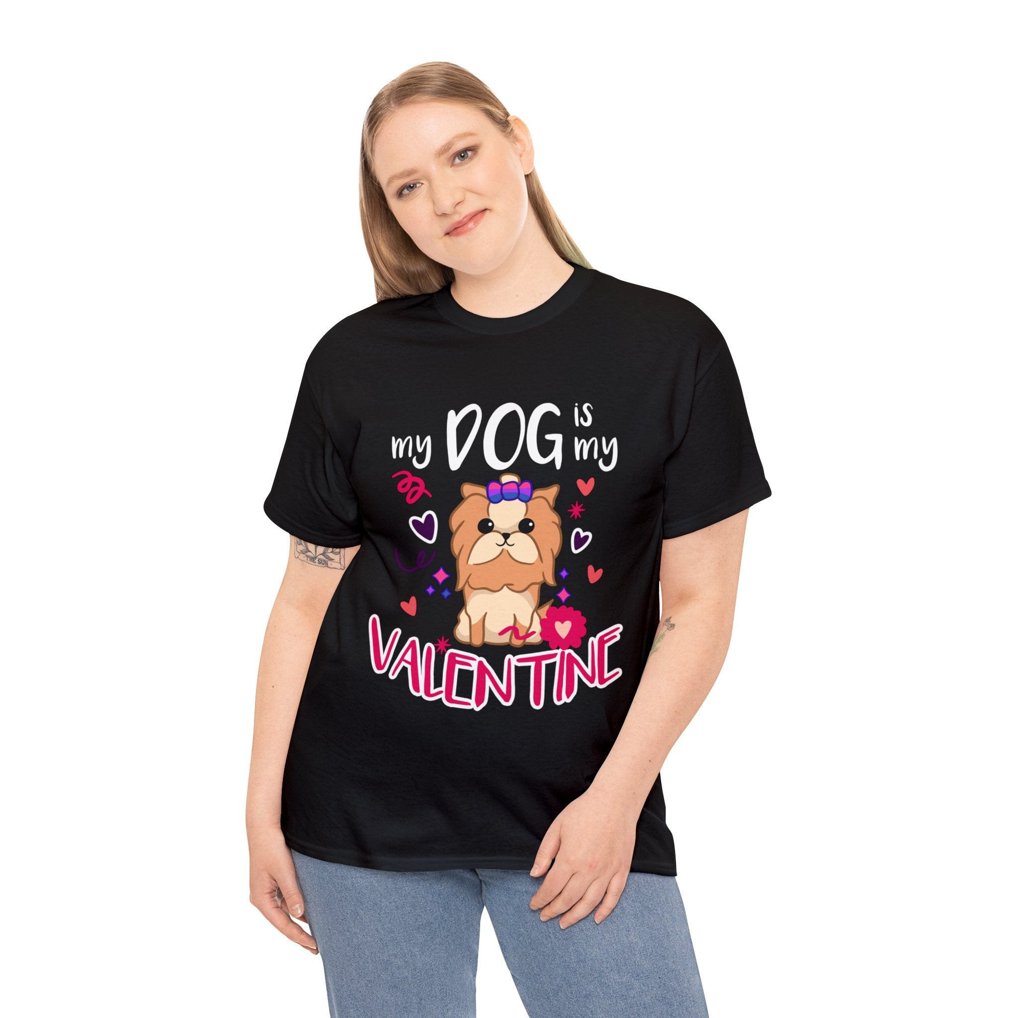 My Dog is My Valentine Funny Puppy For Dog Lover T-Shirt