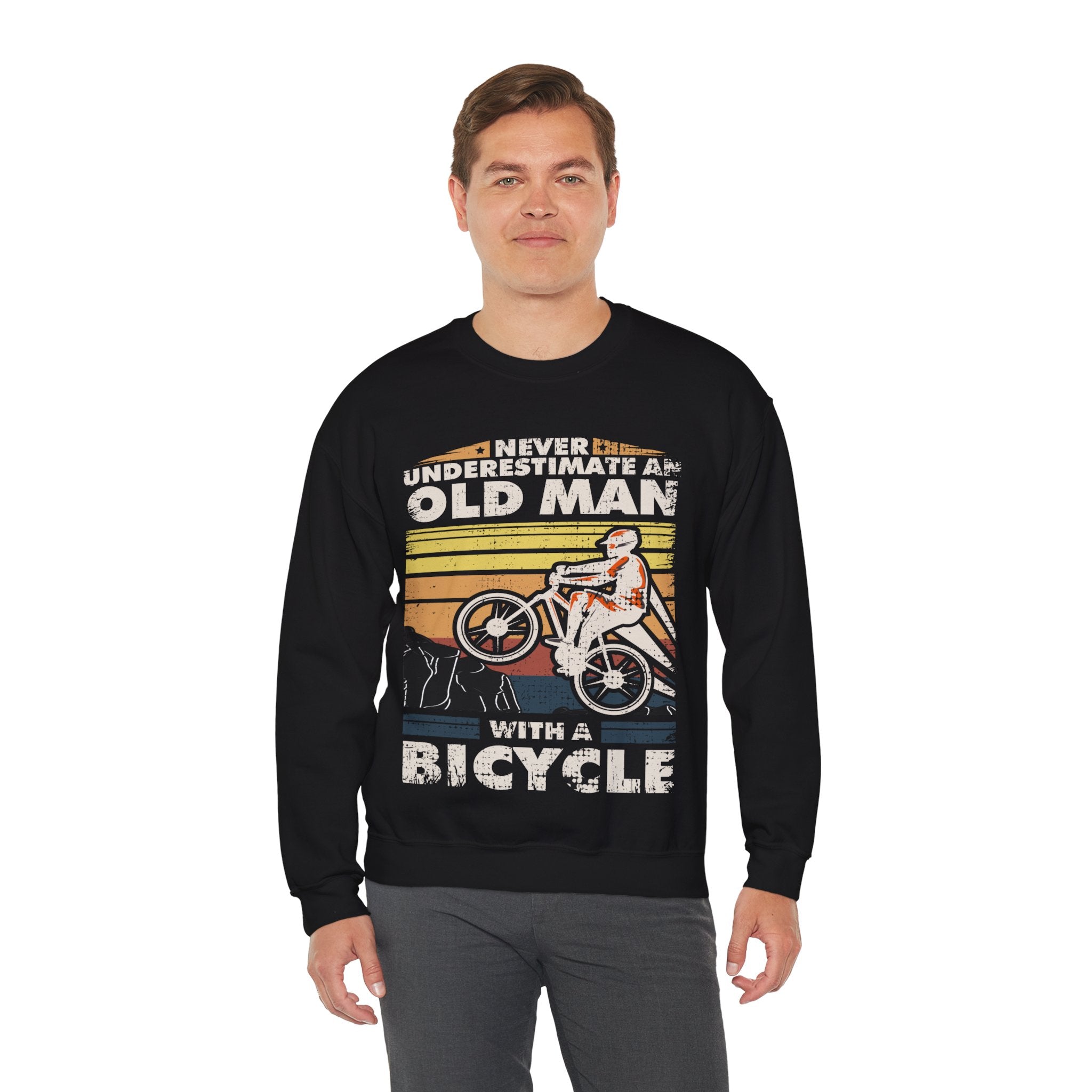 Never Underestimate An Old Man With A Dirt Bike Crewneck Sweatshirt