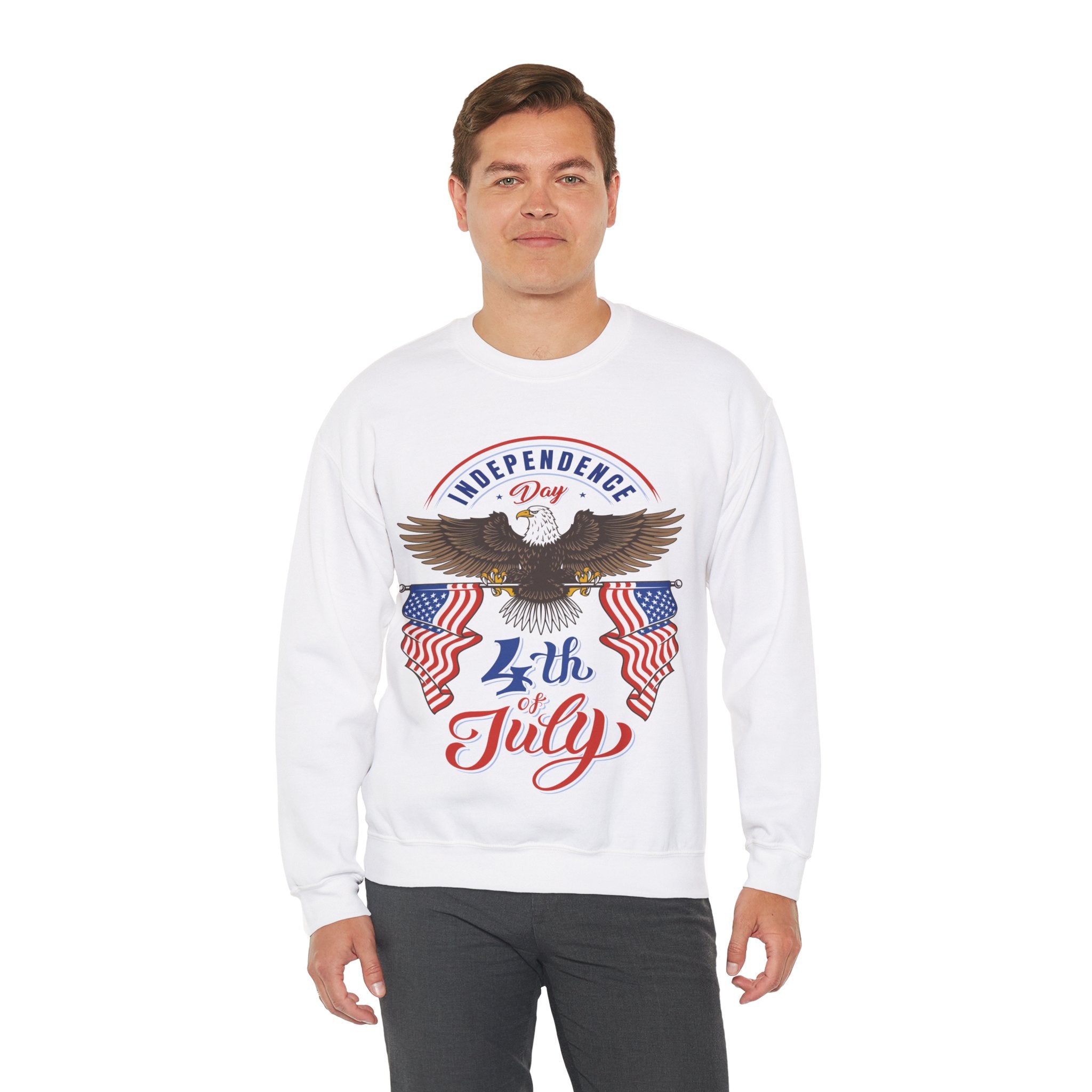 USA Fireworks 4th Of July Flag America Patriotic Crewneck Sweatshirt