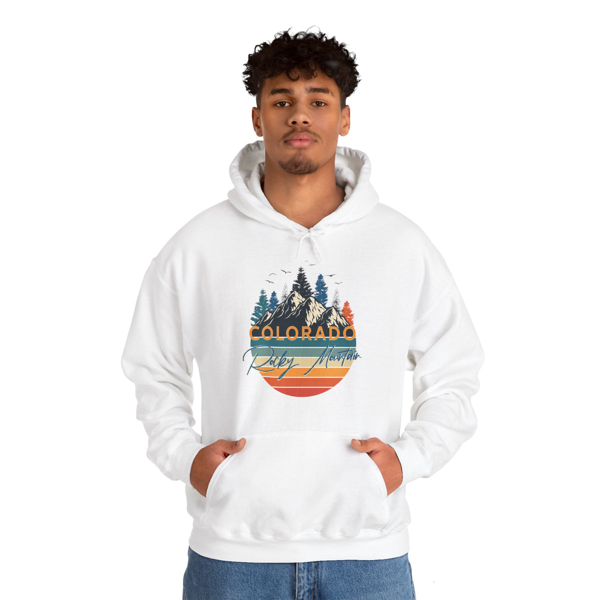 Colorado Retro Vintage Mountains Nature Hiking Hoodie