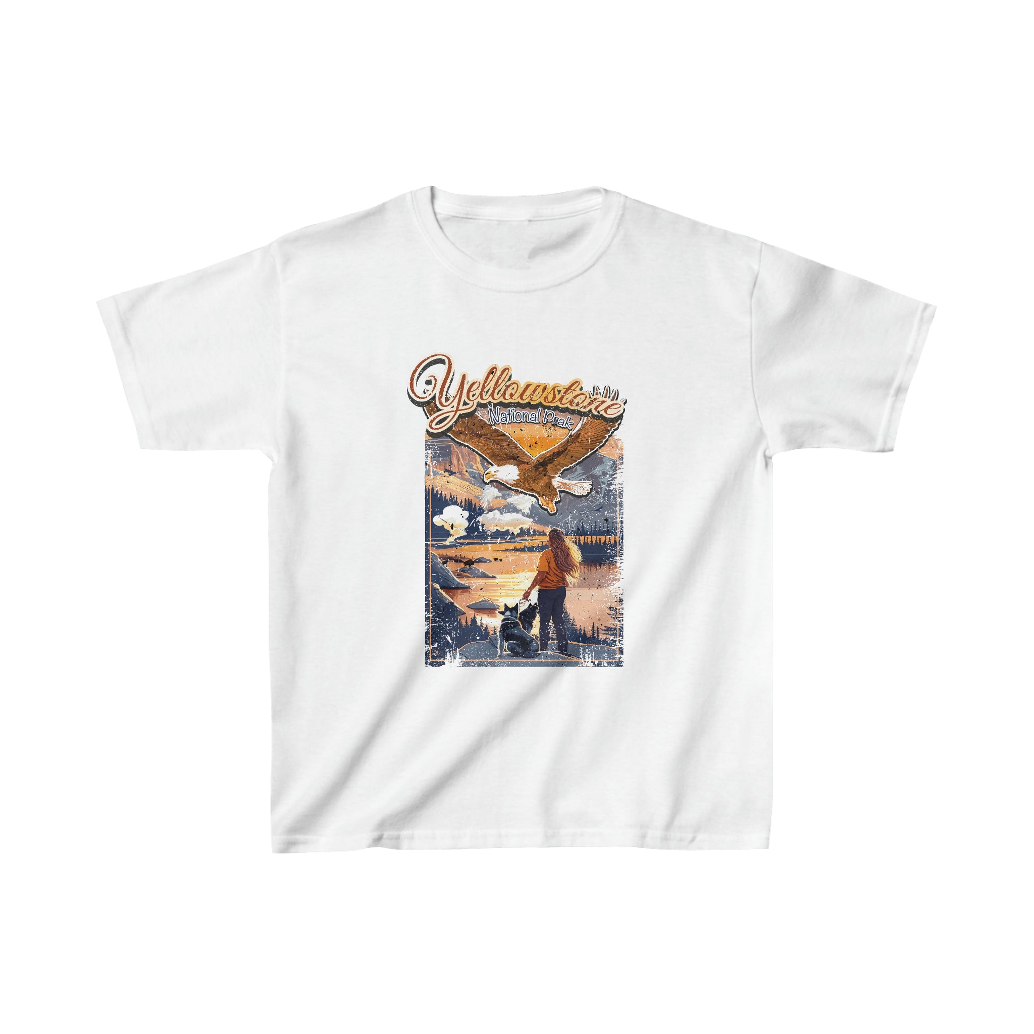 Yellowstone National Park Vibrant Sunset Over a Tranquil Lake T-Shirt