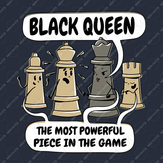 Womens Black Queen Most Powerful Chess African T-Shirt