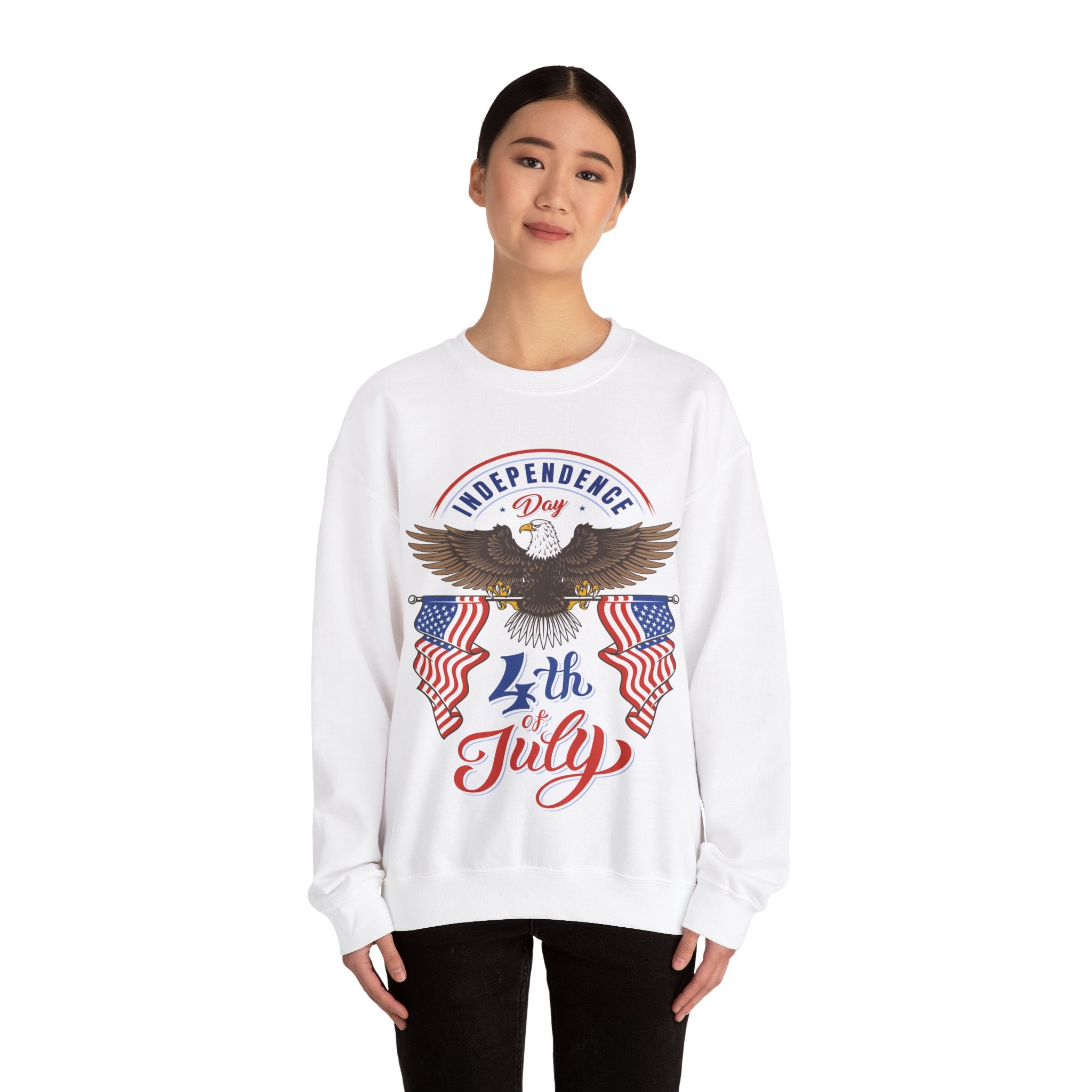 USA Fireworks 4th Of July Flag America Patriotic Crewneck Sweatshirt