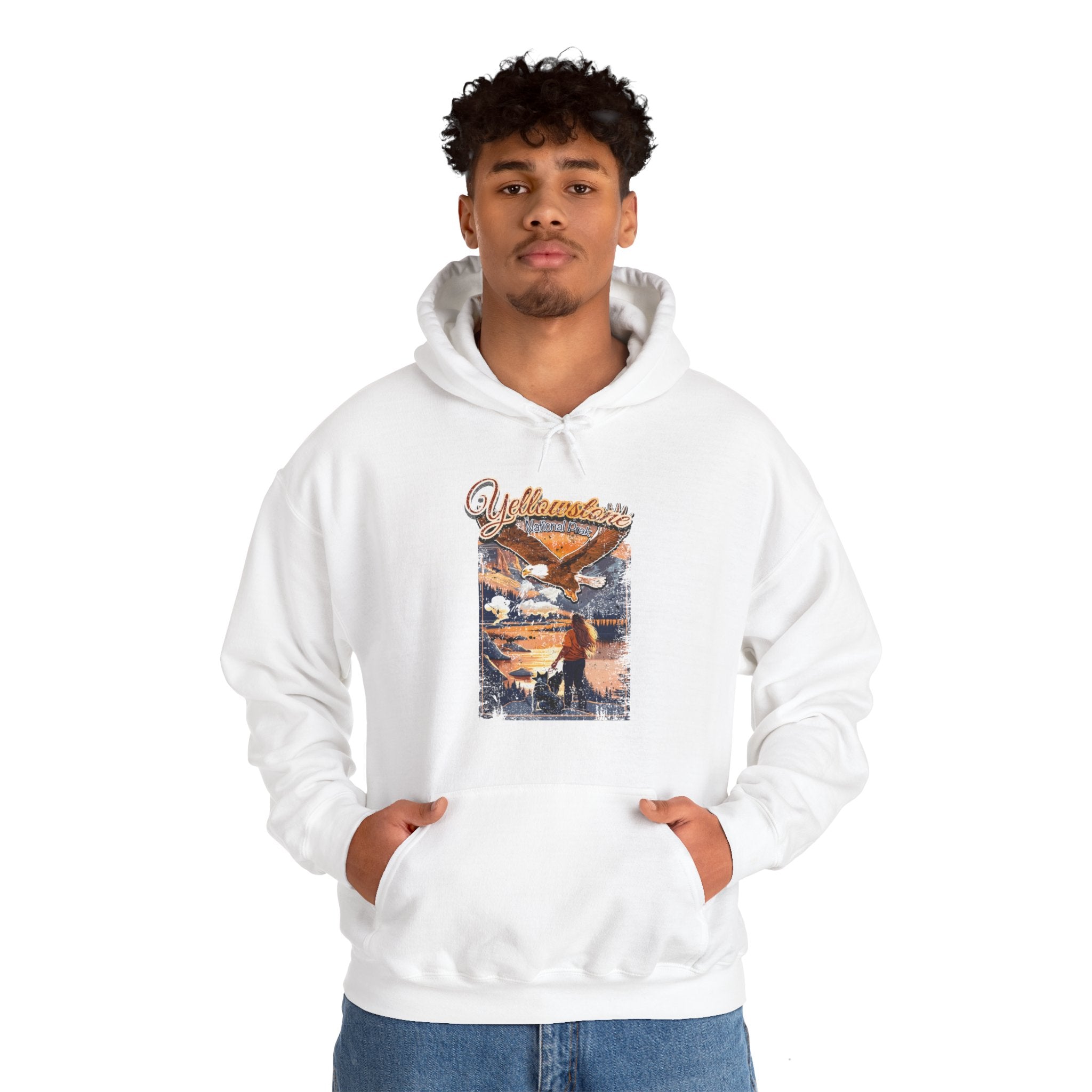 Yellowstone National Park Vibrant Sunset Over A Tranquil Lake Hoodie