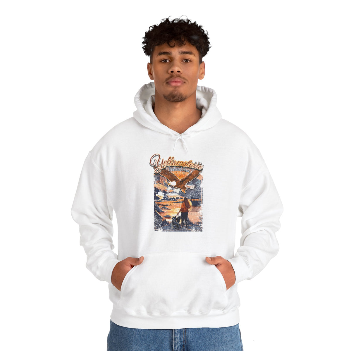 Yellowstone National Park Vibrant Sunset Over A Tranquil Lake Hoodie