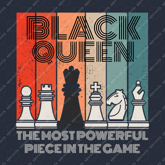 Womens Black Queen Most Powerful Chess African T-Shirt