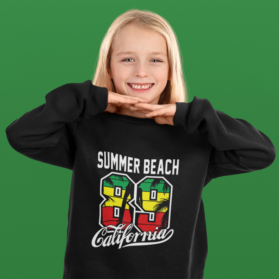 California Beach San Diego Surfing Camping Fans Crewneck Sweatshirt