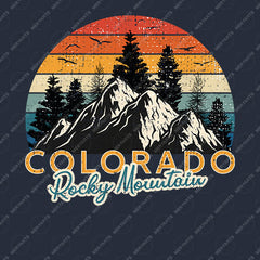 Colorado Rocky Mountain Retro Vintage Nature Crewneck Sweatshirt