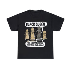 Womens Black Queen Most Powerful Chess African T-Shirt