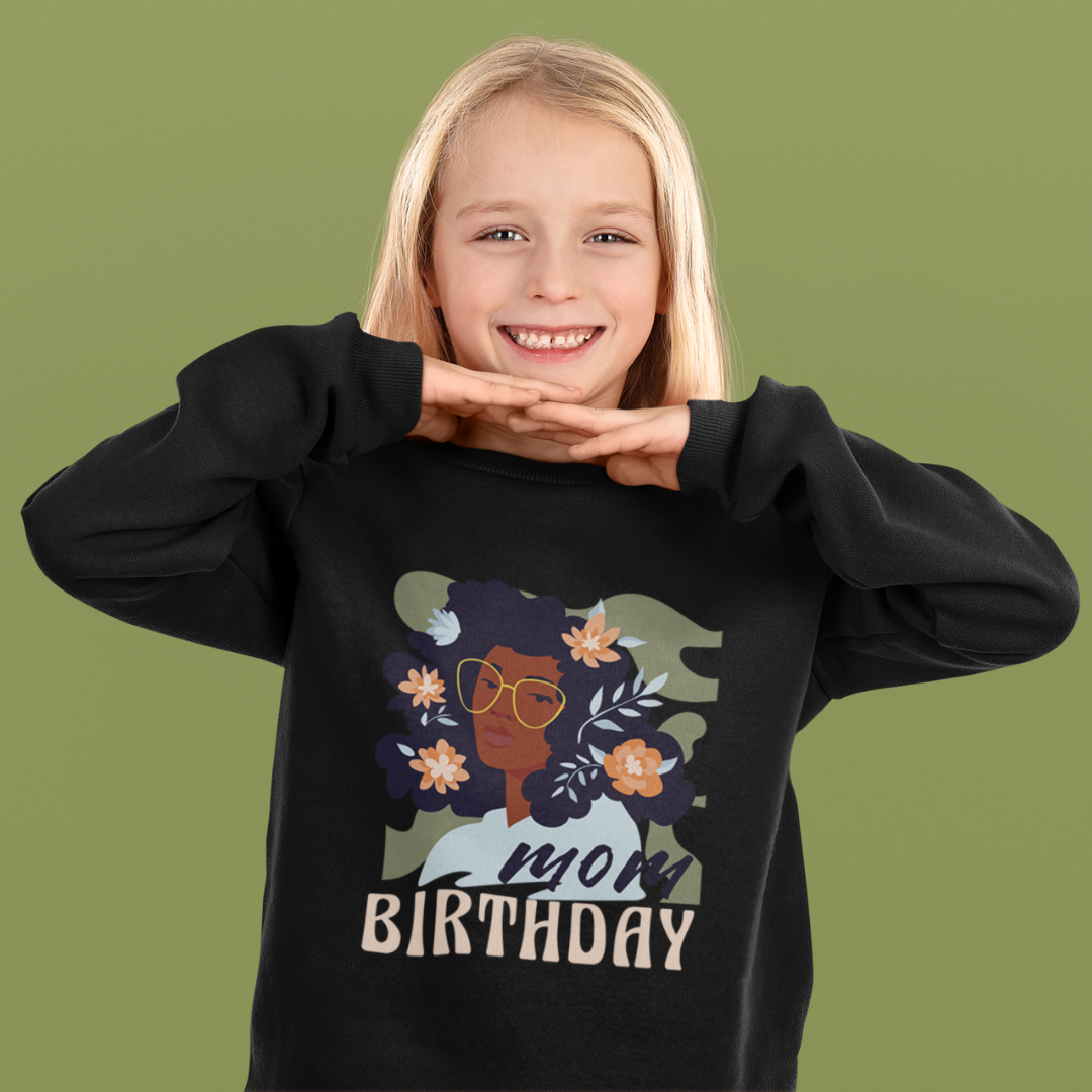 Dentist Wish You Happy Birthday Mom With Flowers And Glasses Crewneck Sweatshirt