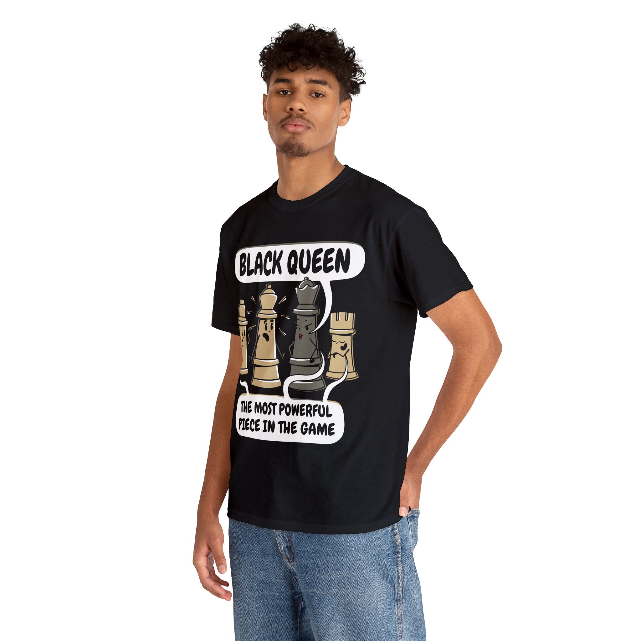 Womens Black Queen Most Powerful Chess African T-Shirt