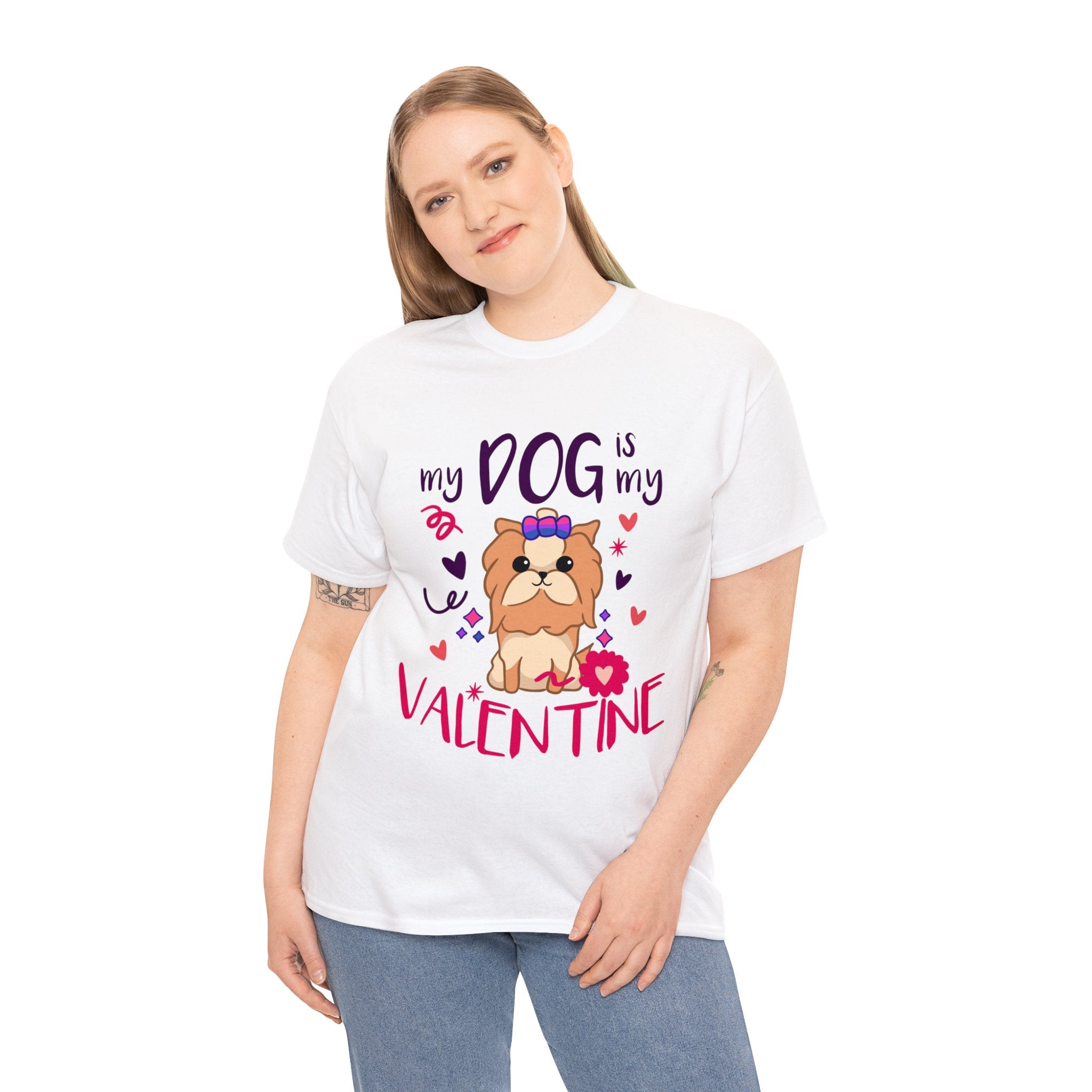 My Dog is My Valentine Funny Puppy For Dog Lover T-Shirt