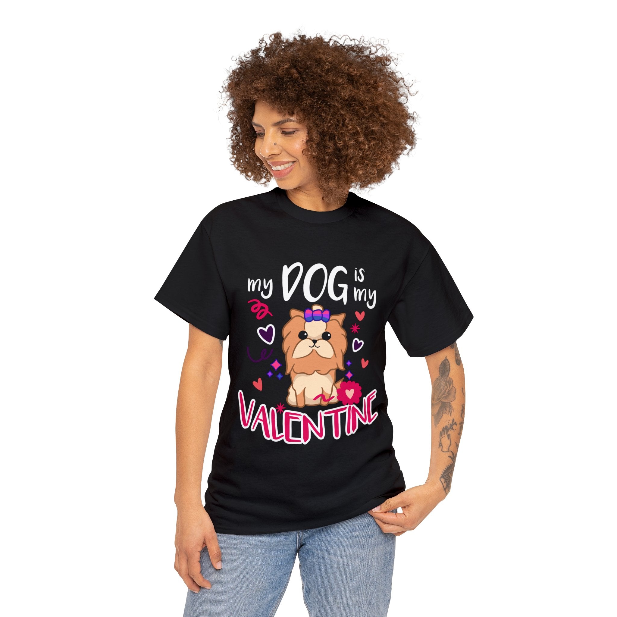 My Dog is My Valentine Funny Puppy For Dog Lover T-Shirt
