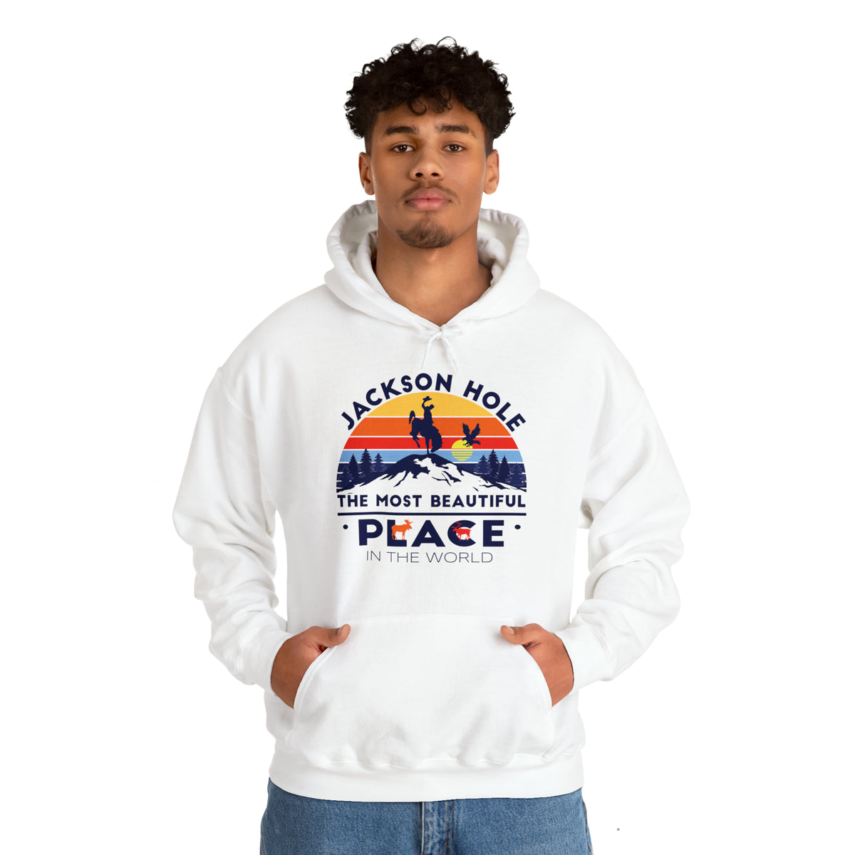 Jackson Hole The Most Beautiful Place In The World Wyoming Hoodie