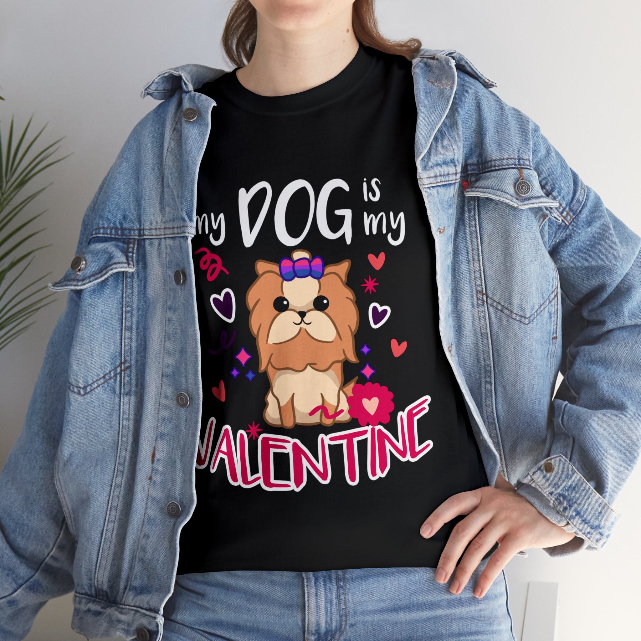 My Dog is My Valentine Funny Puppy For Dog Lover T-Shirt