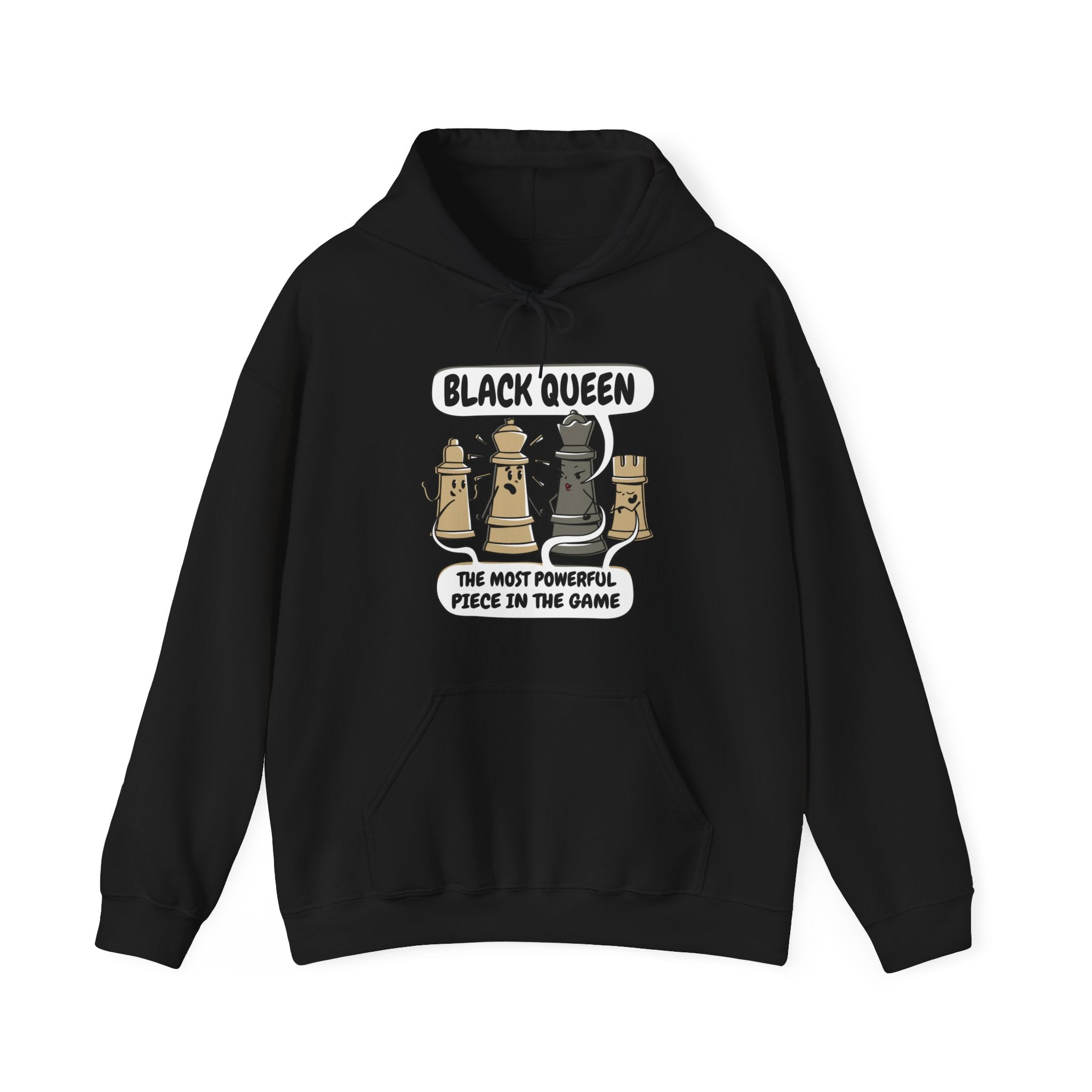 Womens Black Queen Most Powerful Chess African Hoodie