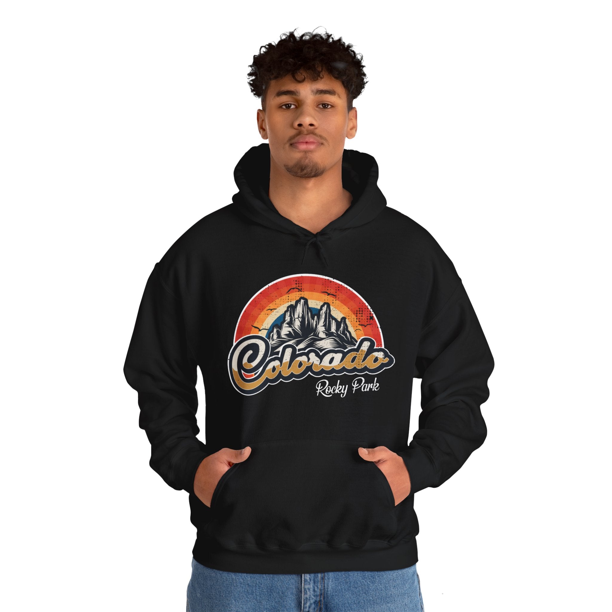 Colorado Rocky Mountain Retro Vintage Nature Hoodie