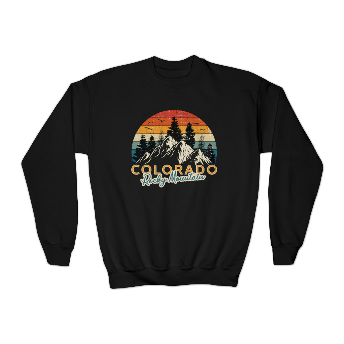 Colorado Rocky Mountain Retro Vintage Nature Crewneck Sweatshirt