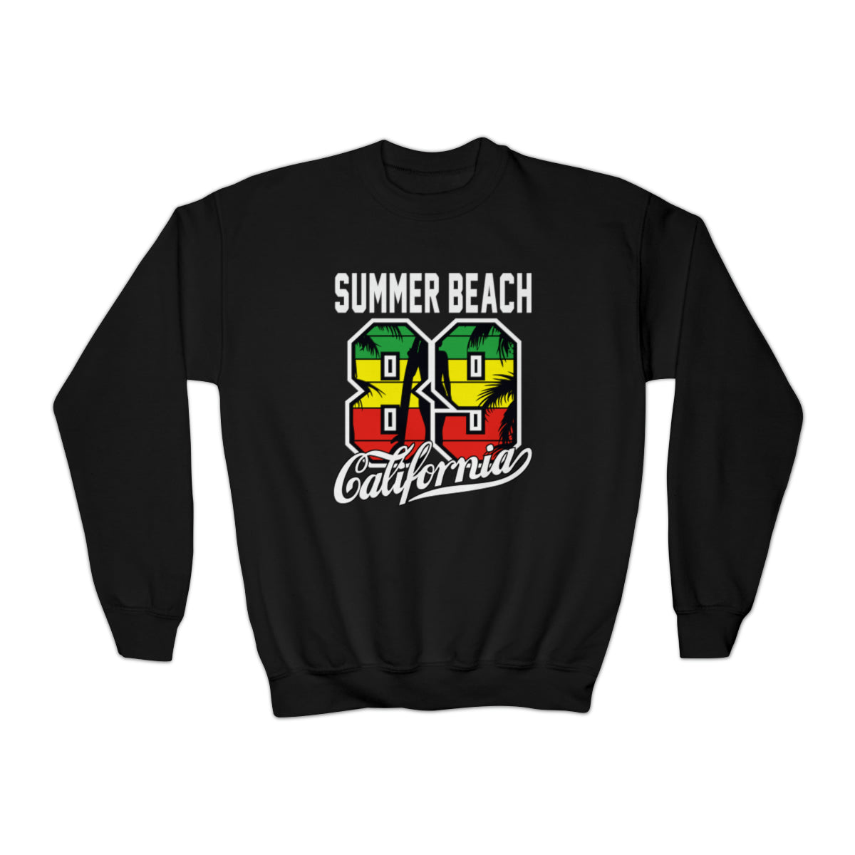 California Beach San Diego Surfing Camping Fans Crewneck Sweatshirt