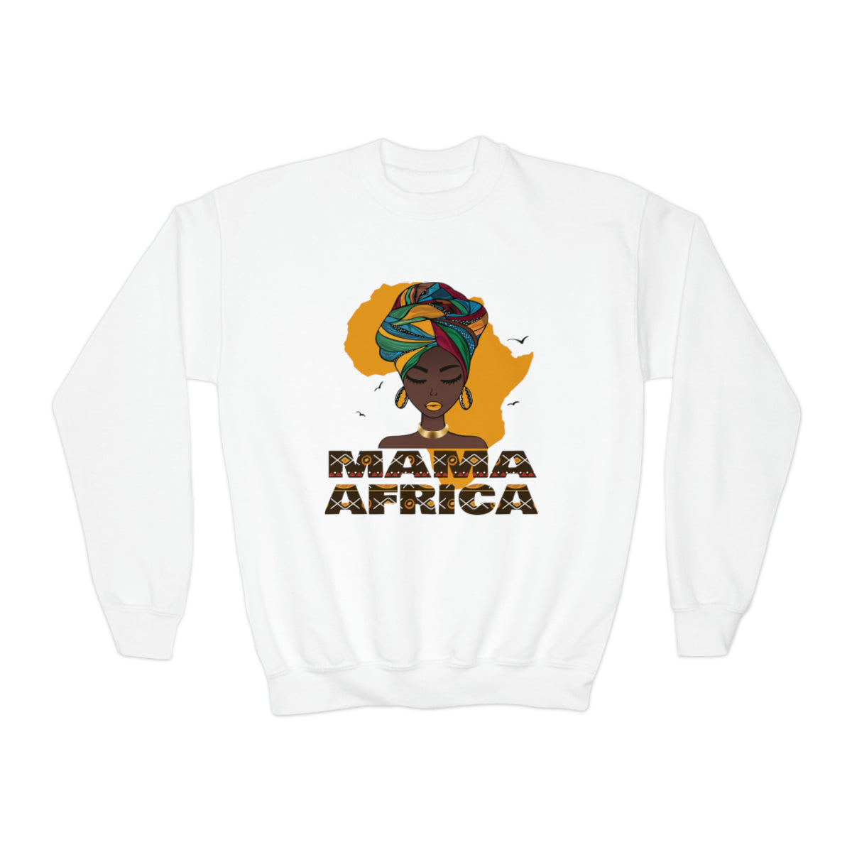 Mama Africa Map & Face Funny Top Crewneck Sweatshirt