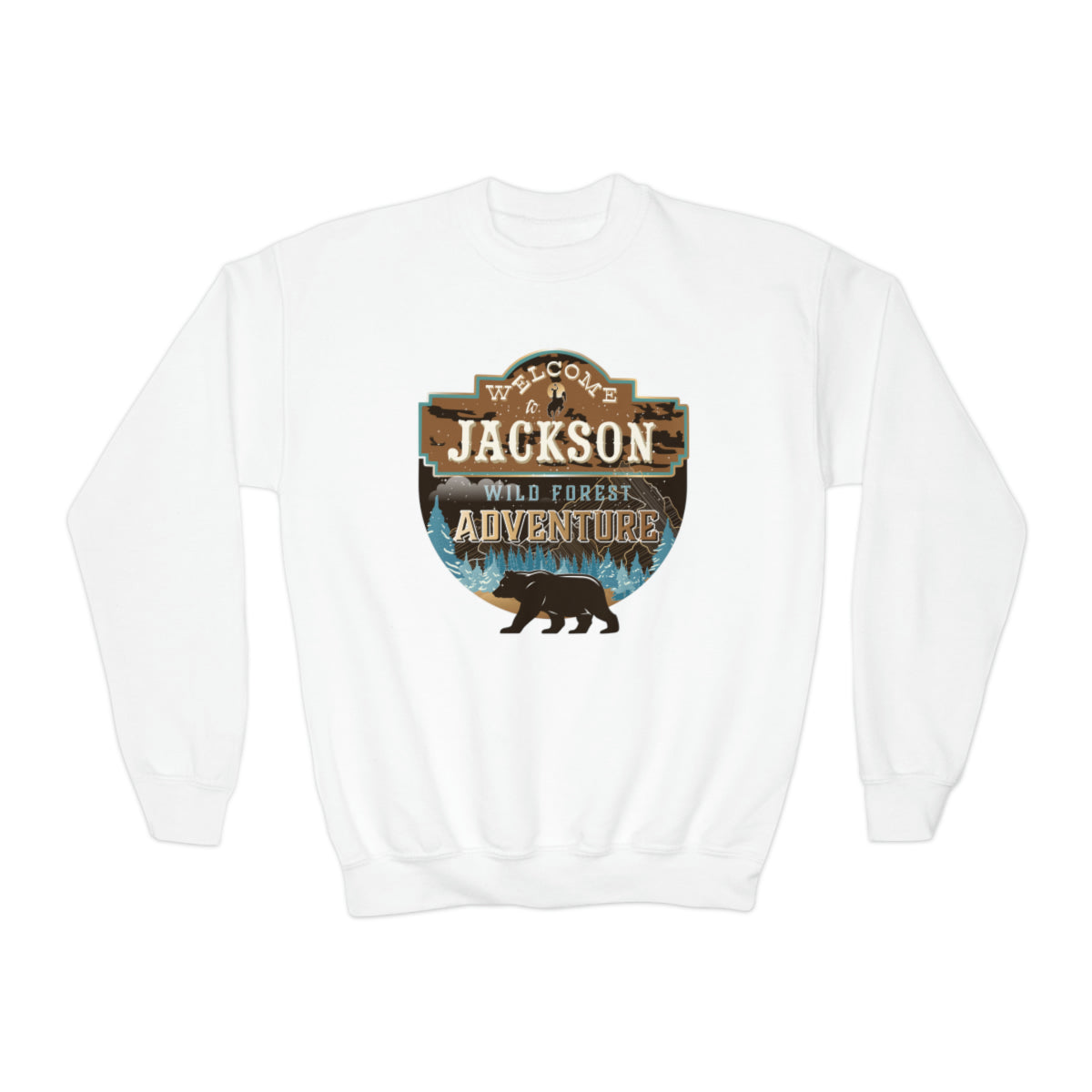 Welcome To Jackson Wyoming Adventure Lovers Crewneck Sweatshirt