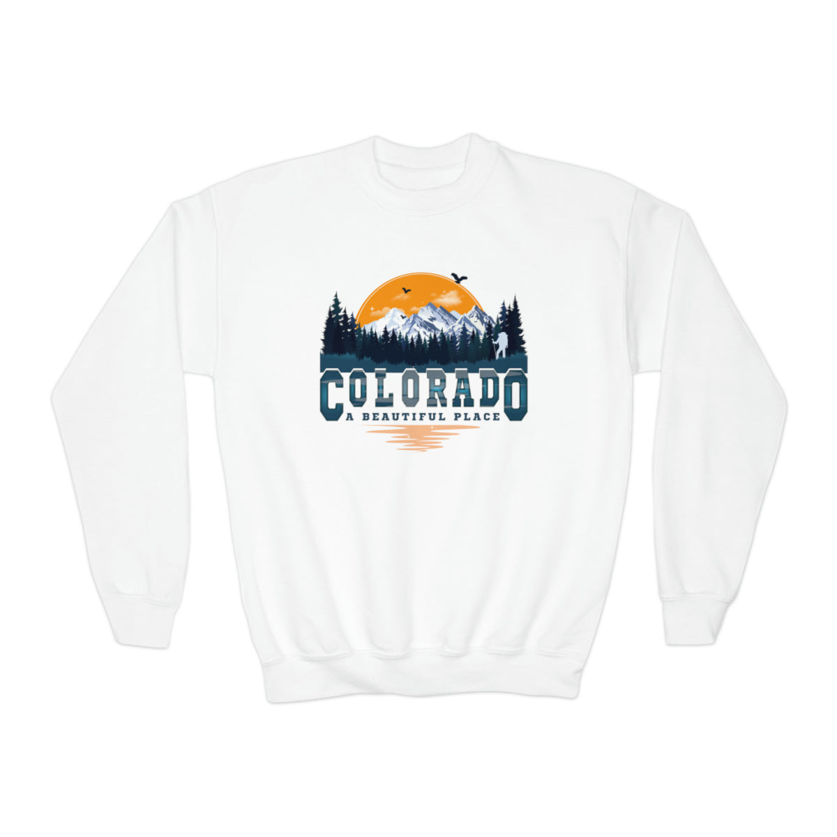 Colorado A Beautiful Place Retro Vintage Mountains Nature Hiking Crewneck Sweatshirt