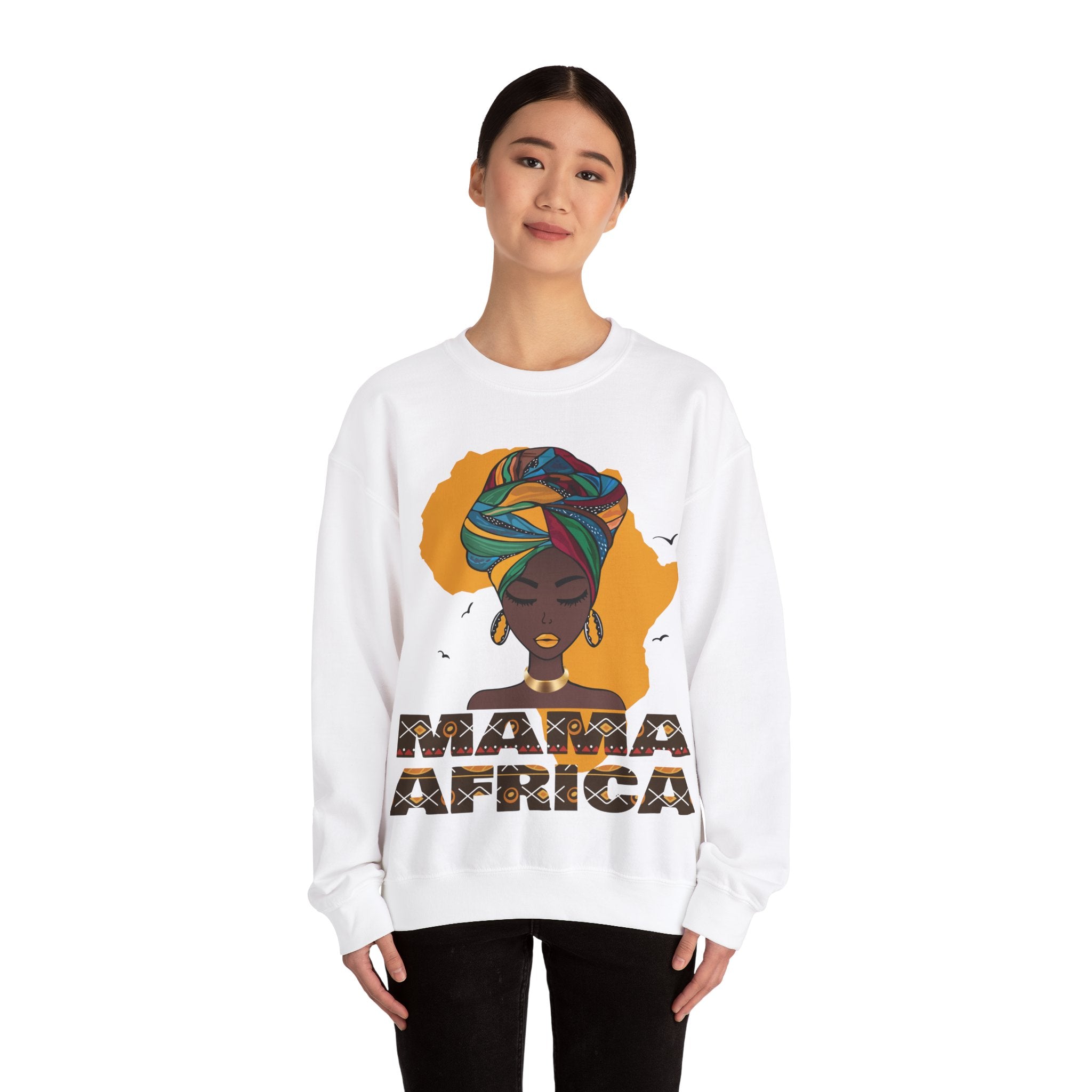 Mama Africa Map & Face Funny Top Crewneck Sweatshirt