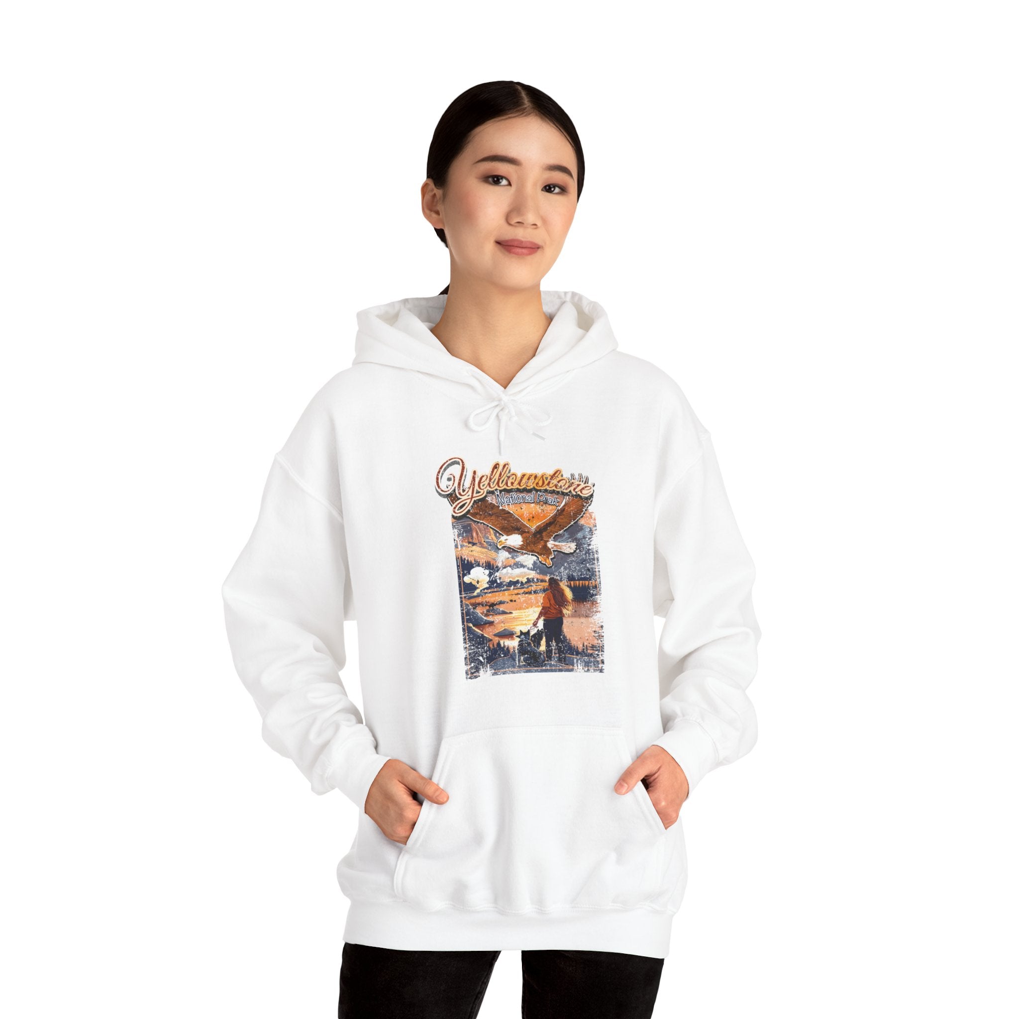 Yellowstone National Park Vibrant Sunset Over A Tranquil Lake Hoodie