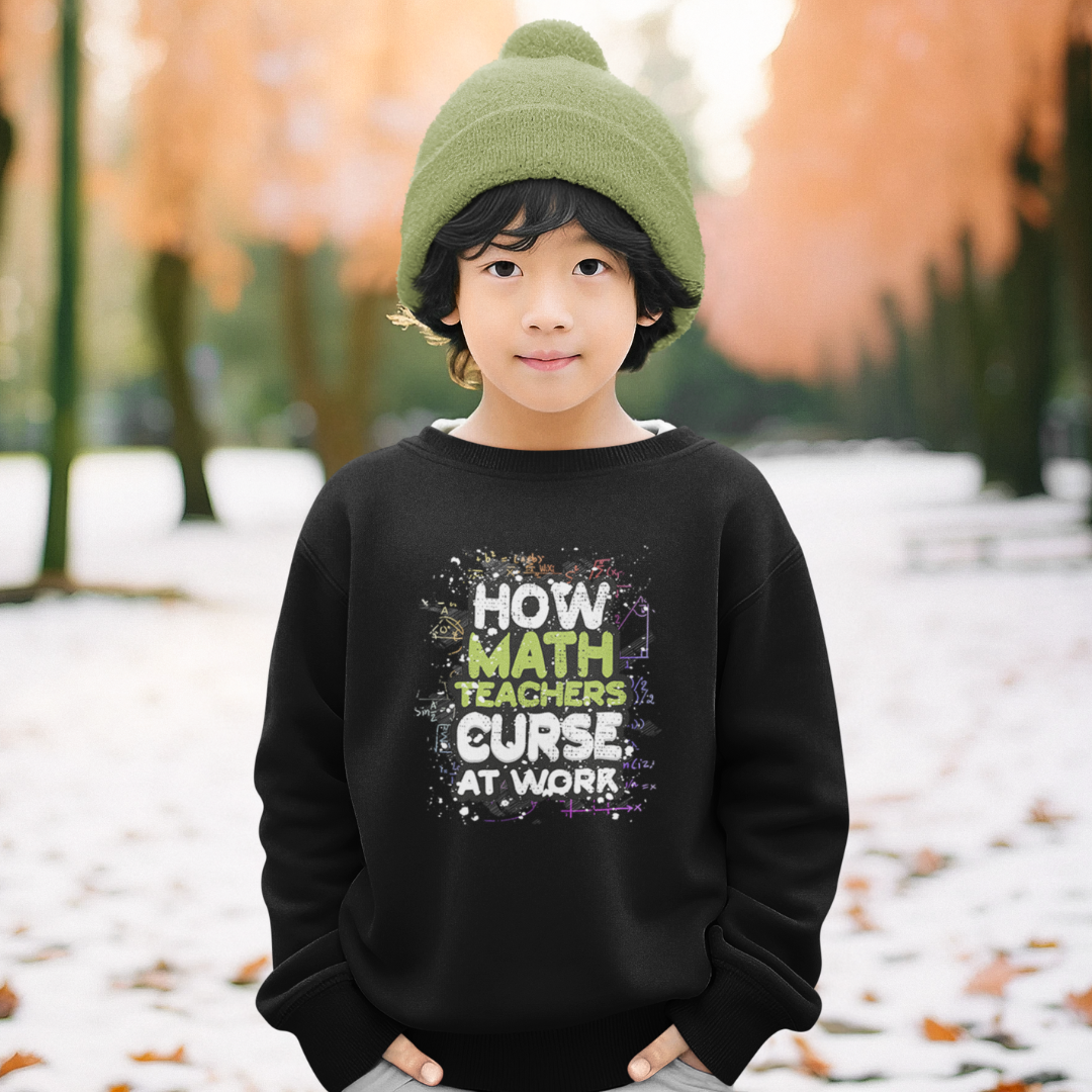 Funny Saying How Math Teachers Curse At Work Crewneck Sweatshirt