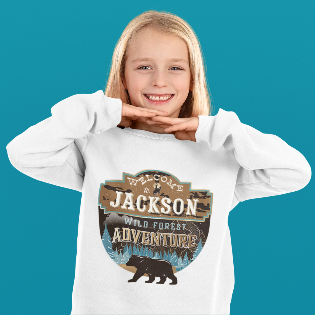 Welcome To Jackson Wyoming Adventure Lovers Crewneck Sweatshirt